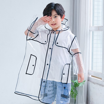 Νέο στυλ 1PC υψηλής ποιότητας μόδας παιδικό αδιάβροχο διαφανές μακρύ αγόρι για κορίτσια διαφανές αδιάβροχο μπουφάν με κουκούλα τέσσερα μεγέθη διαθέσιμο
