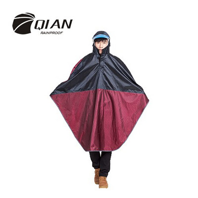 QIAN RAINPROOF Dospelý multifunkčný vonkajší pončo pršiplášť z hrubšieho oxfordského materiálu, horolezectvo, cyklistika, cestovné vybavenie, pršiplášť