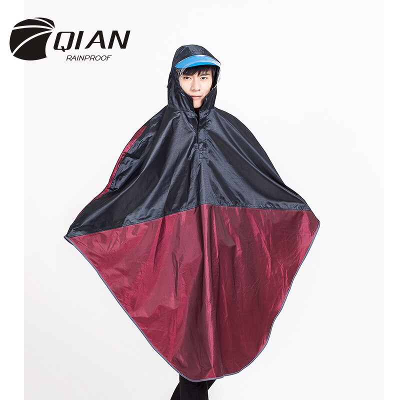 QIAN RAINPROOF Dospelý multifunkčný vonkajší pončo pršiplášť z hrubšieho oxfordského materiálu, horolezectvo, cyklistika, cestovné vybavenie, pršiplášť