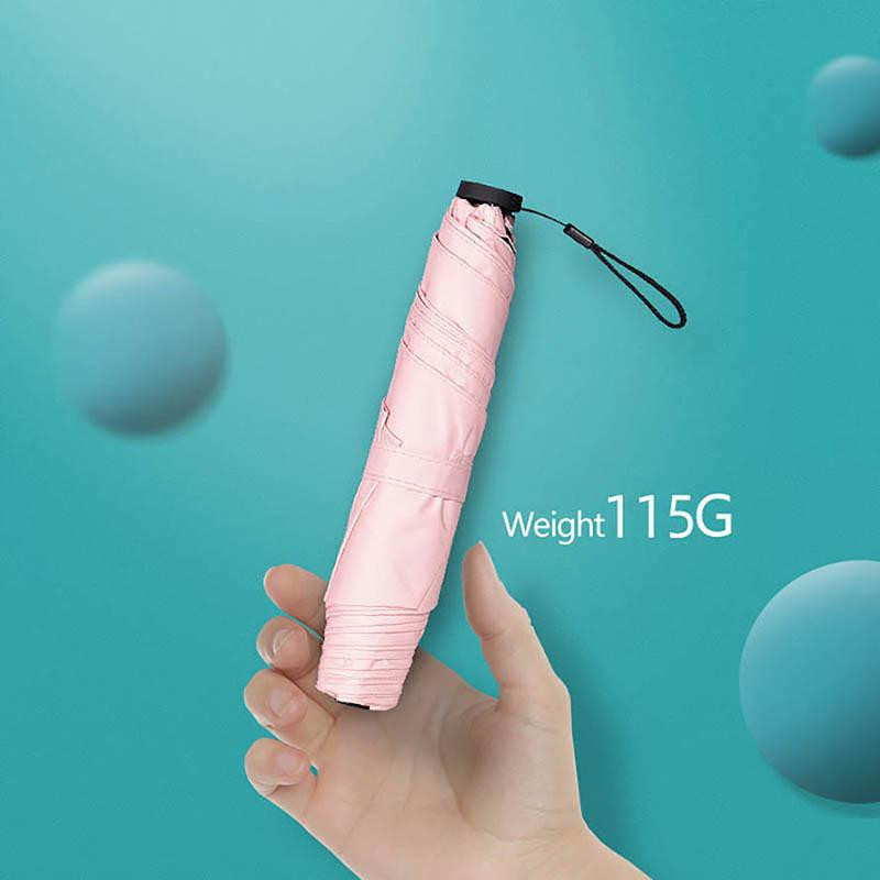 Minimalistický prenosný ultraľahký dáždnik z uhlíkových vlákien, mini dáždnik z ceruzkového peria, čierne lepidlo, anti-UV slnečník