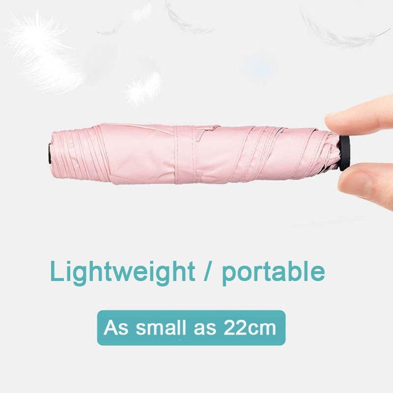 Minimalistický prenosný ultraľahký dáždnik z uhlíkových vlákien, mini dáždnik z ceruzkového peria, čierne lepidlo, anti-UV slnečník