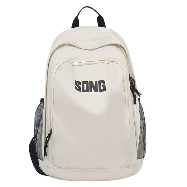 Pánsky ležérny textilný batoh s nápisom a bočnými vreckami