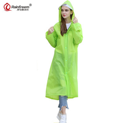 Rainfreem 2017 pavasario nešiojamas EVA lietpaltis, moteriškas/vyriškas nepralaidus plastikinis skaidrus paltas nuo lietaus 7 spalvų Rain Gear Poncho