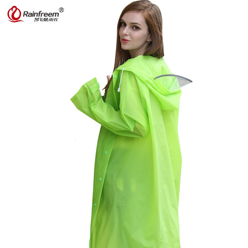 Rainfreem 2017 Jarný prenosný EVA pršiplášť pre ženy/muže, nepriepustný plastový priehľadný pršiplášť, 7 farieb, pršiplášť, pončo