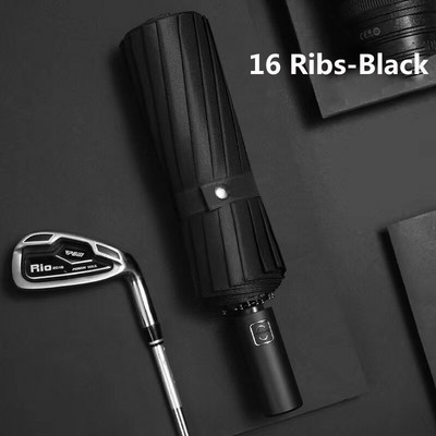 Didelis visiškai automatinis skėtis vyriškai 8/16 šonkaulių skėčiai Verslo vyrams Atsparus lietui vėjui sulankstomas skėtis nuo saulės