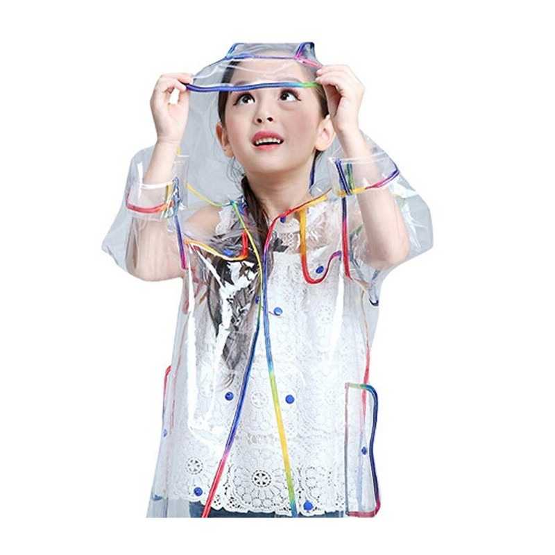Moda Transparentă Copii Băieți Jachetă de ploaie copii Fete Pelenă de ploaie Cu glugă În aer liber turneu gros Transparent Impermeabil Poncho Îmbrăcăminte de ploaie