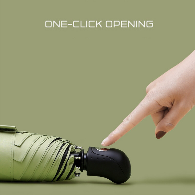 8-dielny automatický dáždnik s 8 kostami, odolný voči dažďu, proti UV žiareniu, vreckový dažďový záves, pre mužov a ženy, outdoorový, cestovný, obchodný, skladací slnečník