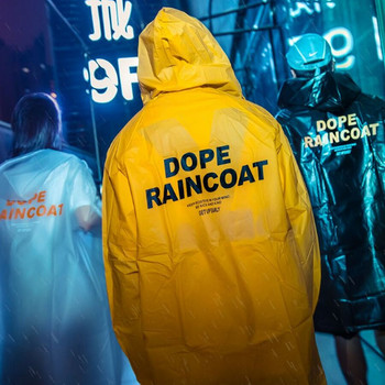Ins Geekinstyle Street Stylish Raincoats Възрастен Водоустойчив дъждобран Прозрачен дълги двойки Спокоен обикновен дъждобран Възрастен R5C79