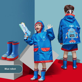 2021 Безплатна доставка Сладък детски дъждобран Момчета Момичета Водоустойчив гащеризон с качулка Карикатура на динозавър Детски дъждобран и панталони