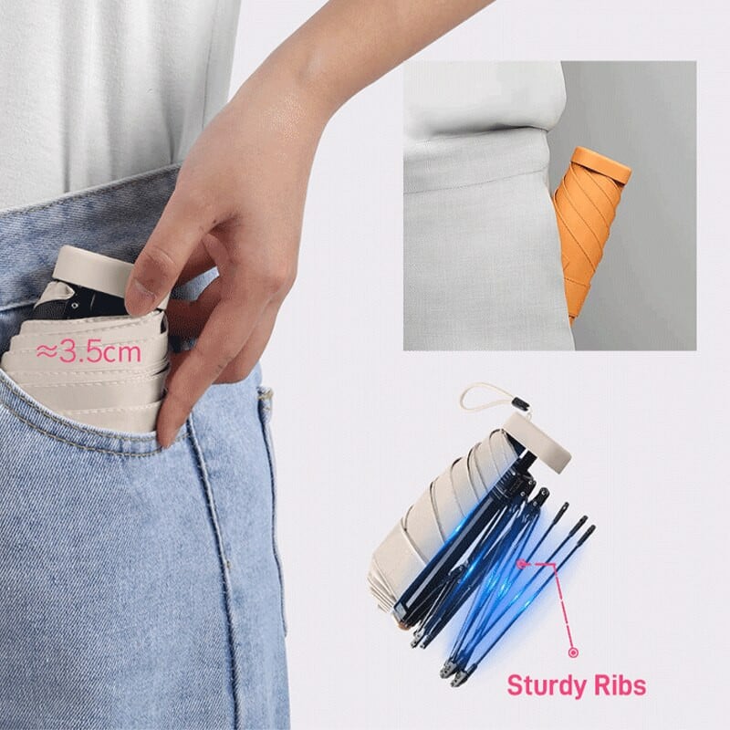 Skėtis Sun Rain Super lengvas nešiojamasis kortelės skėtis Skėtis Skėtis Skėtis Skėtis nuo saulės Sulankstomas skėtis nuo saulės Mini skėtis mažas dydis, lengvai laikomas