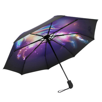 Creative Unicorn автоматичен чадър за дъжд Дамски три сгъваеми издръжлив здрав цветен чадър Детски дъждовен слънчев моден чадър