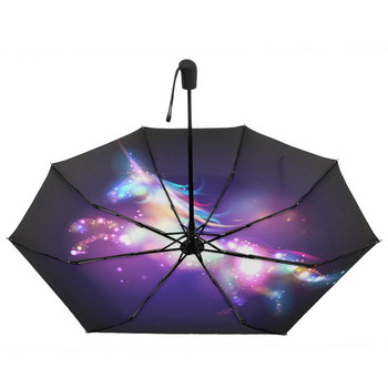 Creative Unicorn Αυτόματη Ομπρέλα Βροχής Γυναικείες Τρεις πτυσσόμενες, ανθεκτικές, πολύχρωμες ομπρέλα παιδικά Rainy Sunny Fashion Parasol