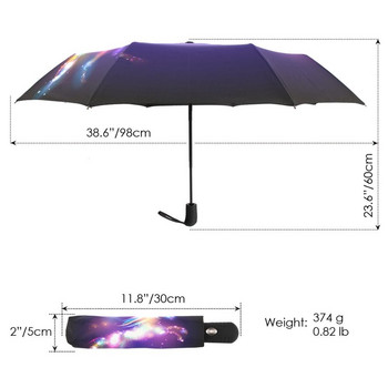 Creative Unicorn автоматичен чадър за дъжд Дамски три сгъваеми издръжлив здрав цветен чадър Детски дъждовен слънчев моден чадър
