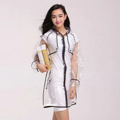 Osobnosť nepremokavý EVA priehľadný módny pončo ženy vonkajší priehľadný pršiplášť so zipsom PVC pršiplášť ružový pršiplášť