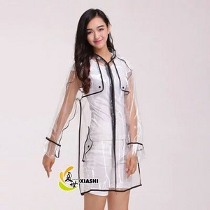 Osobnosť nepremokavý EVA priehľadný módny pončo ženy vonkajší priehľadný pršiplášť so zipsom PVC pršiplášť ružový pršiplášť