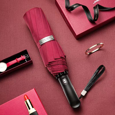 Nemecký luxusný dáždnik, pánsky plne automatický skladací dáždnik do auta, vetruodolný, obchodný, UV dáždnik, darčeková sada SY125