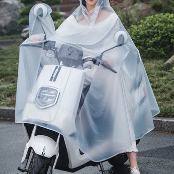 Водоустойчив дъждобран мъже жени пончо с качулка мотоциклет дъждобран езда на открито възрастни PVC дъждобран за мъж жена електромобил