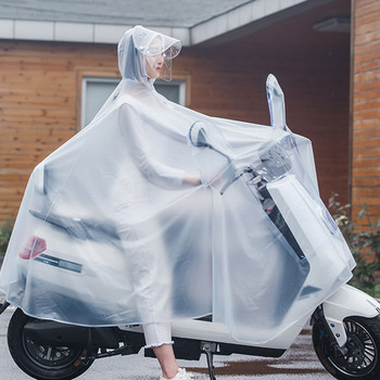 Водоустойчив дъждобран мъже жени пончо с качулка мотоциклет дъждобран езда на открито възрастни PVC дъждобран за мъж жена електромобил