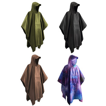 3 σε 1 Επαναχρησιμοποιήσιμο Γυναικείο Ανδρικό Αδιάβροχο με κουκούλα Αδιάβροχο Τουρισμός Υπαίθριο Κάμπινγκ Πεζοπορία Ποδηλασία Ψάρεμα Rain Cover Poncho