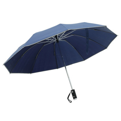Umbrelă automată de 105 cm cu lanternă LED, umbrelă portabilă cu dungi reflectorizante rezistentă la vânt 3 umbrele pliabile inversate cu 10 nervuri