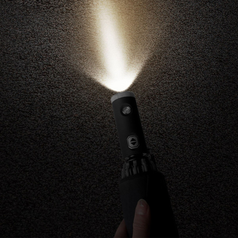 Umbrelă automată de 105 cm cu lanternă LED, umbrelă portabilă cu dungi reflectorizante rezistentă la vânt 3 umbrele pliabile inversate cu 10 nervuri