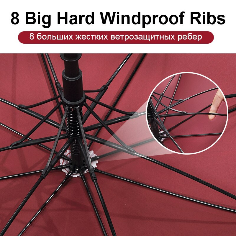 45-palcový automatický dáždnik s dlhou rukoväťou pre mužov, golfový dáždnik, vetruodolný luxusný biznis pánsky veľký dáždnik pre ženy, doprava zdarma