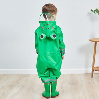3-10 години Детски анимационен дъждобран Външен водоустойчив гащеризон Дъждобран Палто Многоцветен унисекс Детска жаба Жираф палто