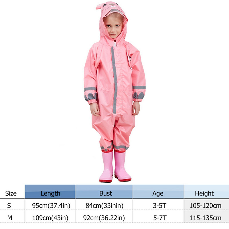 Detský kreslený pršiplášť, vonkajší nepremokavý overal, viacfarebný unisexový detský žabí žirafí kabát 3-10 rokov
