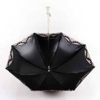 Нов дантелен двуетажен чадър с UV защита 2 сгъваем чадър за сватбено тържество Дантелен булчински чадър