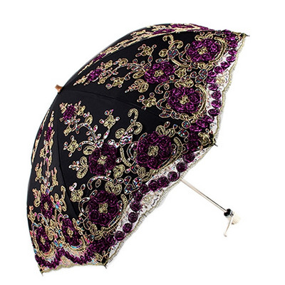 Umbrelă de soare pliabilă cu două etaje din dantelă, cu protecție UV, 2, pentru petrecerea de nuntă, umbrelă de mireasă din dantelă