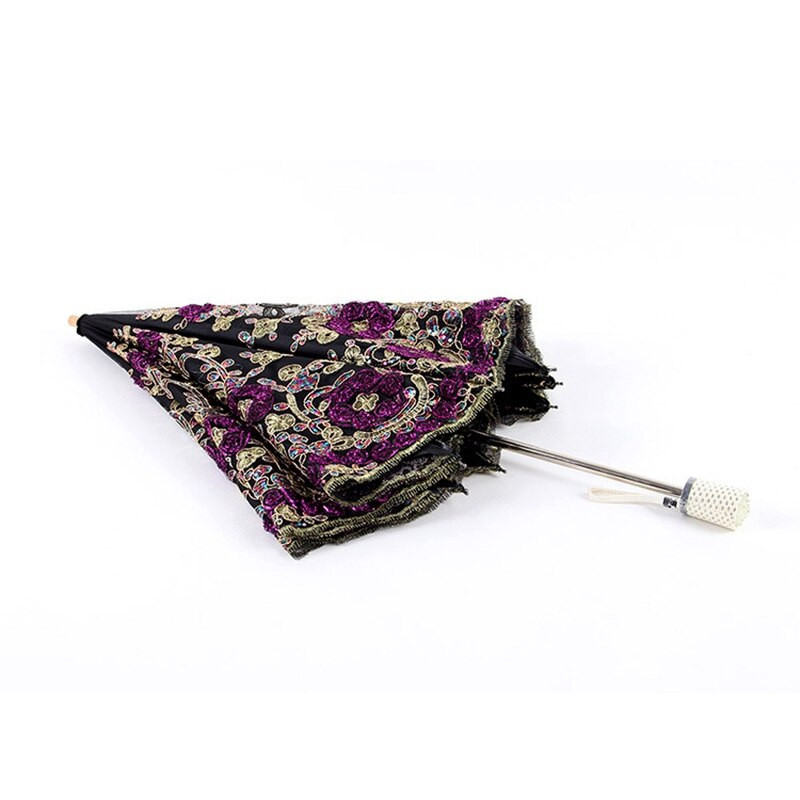 Naujas nėriniuotas dviaukštis UV apsaugos skėtis 2 sulankstomas skėtis vestuvių vakarėliui nėriniuotas nuotakos skėtis