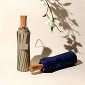 Super silný 16-rebrový dáždnik najvyššej kvality, dáždnik do dažďa, vetruodolný, paraguas, dámsky slnečný dáždnik s 3-plávajúcou konštrukciou a drevenou rukoväťou.