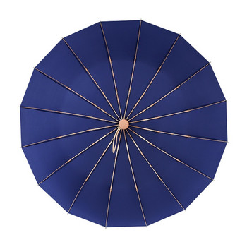 Super Strong 16 Ribs Κορυφαίας ποιότητας ομπρέλα Rain Woman αντιανεμική Paraguas Women 3-floding ομπρέλες με ξύλινη λαβή Parapluie