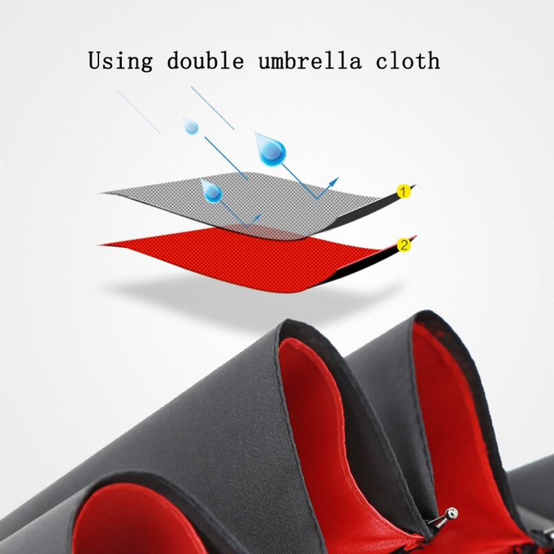 Zväčšené obchodné dáždniky, dáždniky pre ženy a mužov, plne automatické, 12 rebier, trojskladacie, mužské, veľké, skladacie