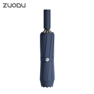 Zuodu Automatické skladacie reverzné dáždniky pre mužov a ženy Cestovné dáždniky proti dažďu Vetruodolné Obchodné Dvojité dáždniky zosilnené vetrom