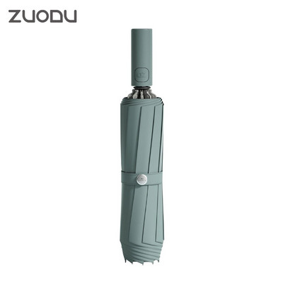 Zuodu Automatické skladacie reverzné dáždniky pre mužov a ženy Cestovné dáždniky proti dažďu Vetruodolné Obchodné Dvojité dáždniky zosilnené vetrom