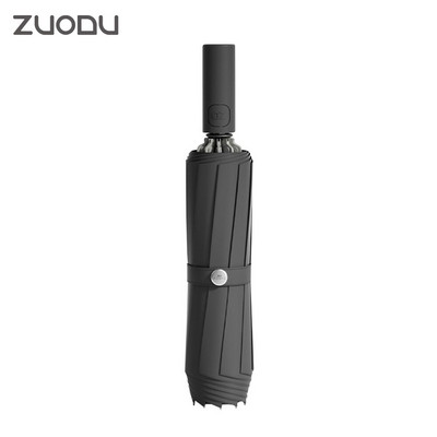 Zuodu Automatické skladacie reverzné dáždniky pre mužov a ženy Cestovné dáždniky proti dažďu Vetruodolné Obchodné Dvojité dáždniky zosilnené vetrom