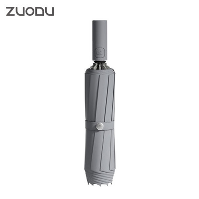 Zuodu Automatické skladacie reverzné dáždniky pre mužov a ženy Cestovné dáždniky proti dažďu Vetruodolné Obchodné Dvojité dáždniky zosilnené vetrom