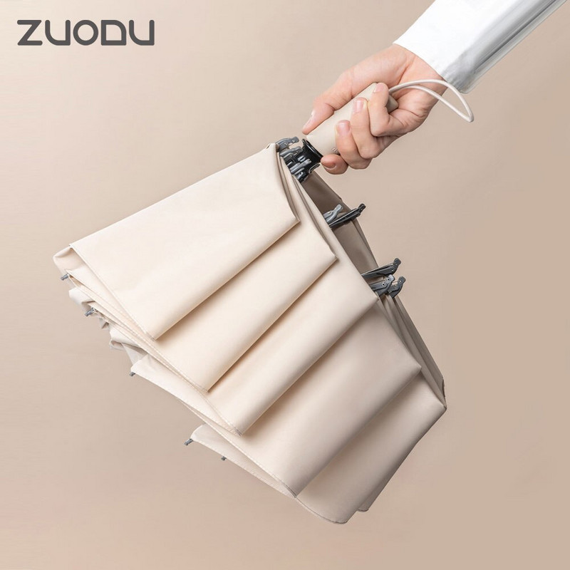 Zuodu Automatické skladacie reverzné dáždniky pre mužov a ženy Cestovné dáždniky proti dažďu Vetruodolné Obchodné Dvojité dáždniky zosilnené vetrom