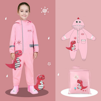 Kreslený jednodielny detský pršiplášť, roztomilé veľké okraje, reflexný pás, bezpečnostné nepremokavé študentské pončo, vonkajšie na chôdzu