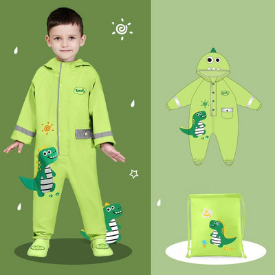 Kreslený jednodielny detský pršiplášť, roztomilé veľké okraje, reflexný pás, bezpečnostné nepremokavé študentské pončo, vonkajšie na chôdzu