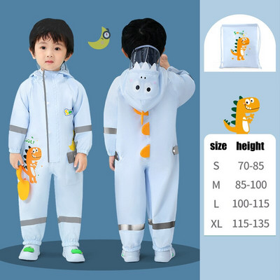 Kreslený jednodielny detský pršiplášť, roztomilé veľké okraje, reflexný pás, bezpečnostné nepremokavé študentské pončo, vonkajšie na chôdzu