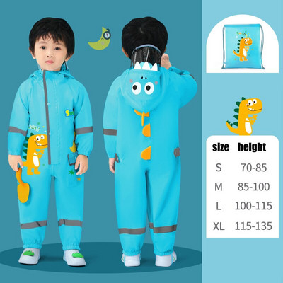 Kreslený jednodielny detský pršiplášť, roztomilé veľké okraje, reflexný pás, bezpečnostné nepremokavé študentské pončo, vonkajšie na chôdzu