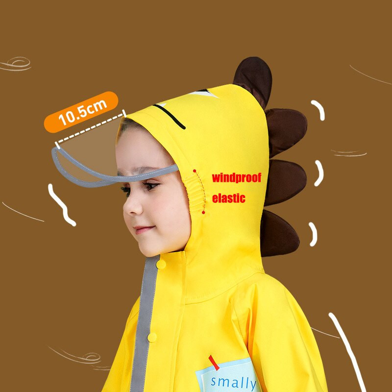 Kreslený jednodielny detský pršiplášť, roztomilé veľké okraje, reflexný pás, bezpečnostné nepremokavé študentské pončo, vonkajšie na chôdzu