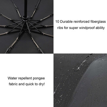 Устойчив на вятър три сгъваеми автоматични чадъра за дъжд Дамски автомобилни луксозни големи ветроустойчиви чадъри Мъжка рамка Ветроустойчив високо качество
