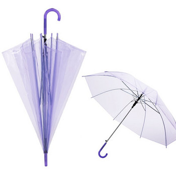 Прозрачен прозрачен чадър за дъжд PVC Rain Dome Сватбени чадъри Чадъри за възрастни с дълга дръжка Права пръчка Малък чадър за деца