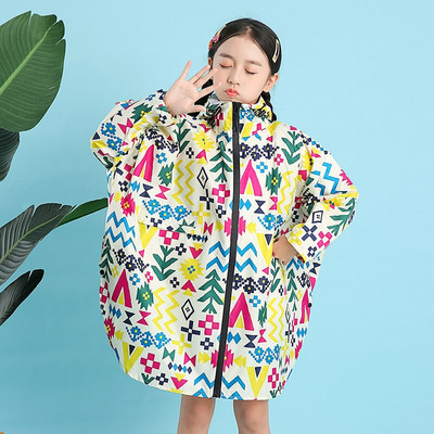 Nový módny batoh s dlhým rukávom pre študentov základných škôl, pršiplášť, vonkajší, pre deti, pre stredných a veľkých chlapcov a dievčatá, dážď