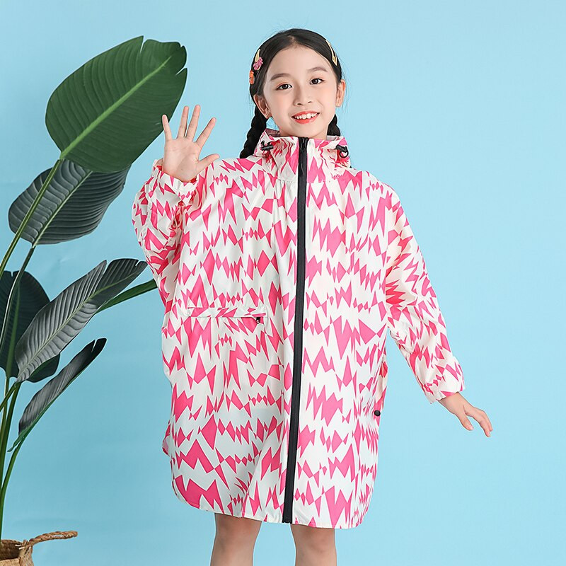 Nový módny batoh s dlhým rukávom pre študentov základných škôl, pršiplášť, vonkajší, pre deti, pre stredných a veľkých chlapcov a dievčatá, dážď