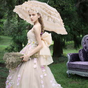 Парти Сватбен празник Marry Umbrella Vintage Victorian Outdoor Cos Lace Princess Lace Umbrella Black Pink Purple White