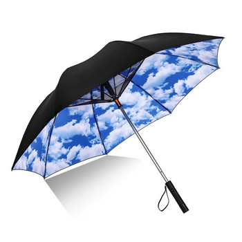 Летен прохладен чадър с вентилатор на открито с дълга дръжка Слънчеви и дъждовни плажни чадъри, устойчиви на UV лъчи, USB зарядно, подарък за мъже, жени
